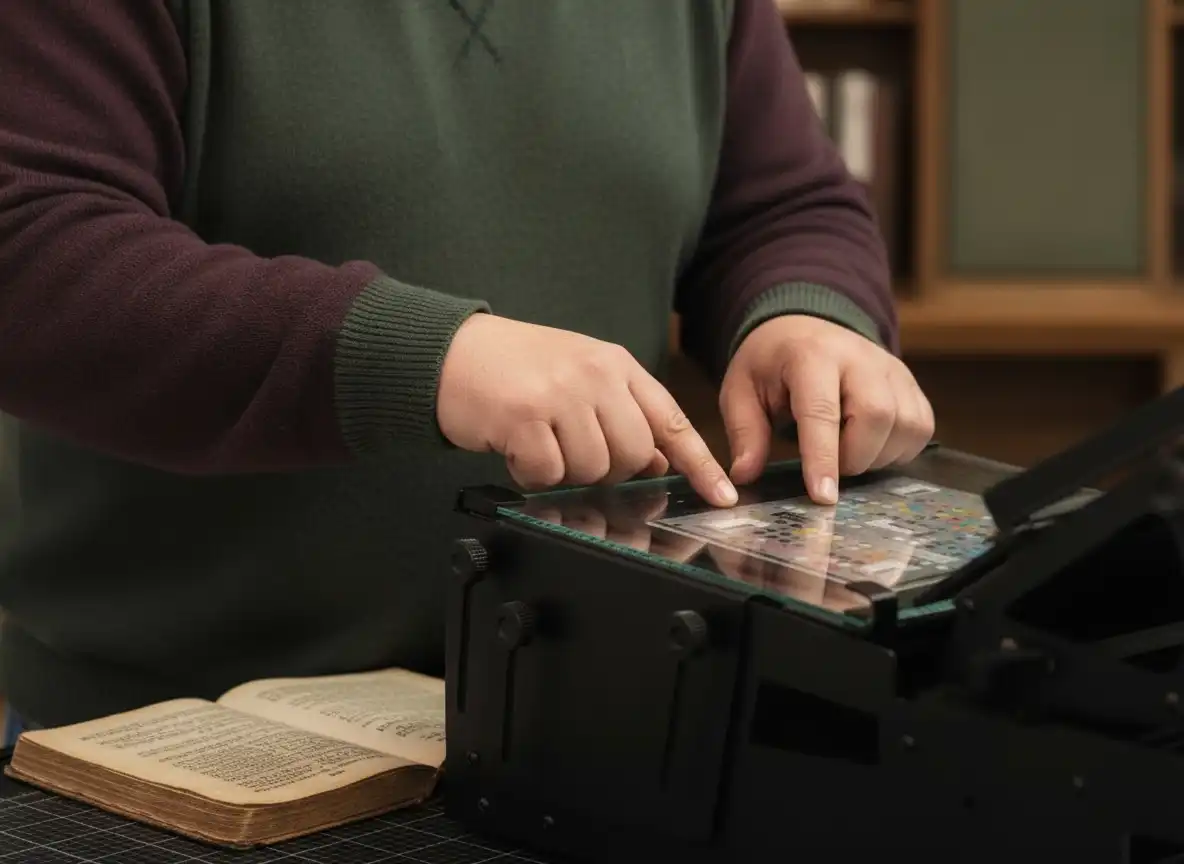 Color calibration test target on Phase One cradle